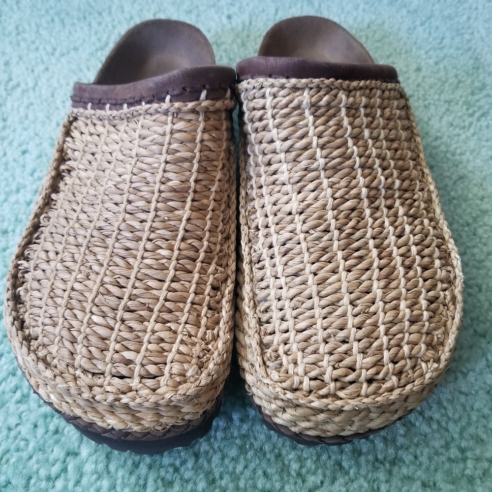 Birkenstock Betula Woven Straw Rafia Jute Clogs 40